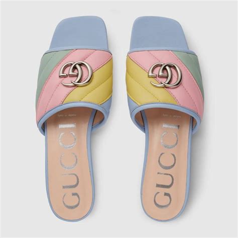 gucci pink slide sandals|Gucci denim slides.